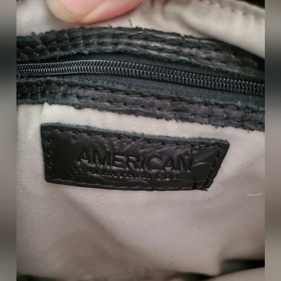 America Leather Co Leather Embossed Navy Crossbody - Picture 6 of 14